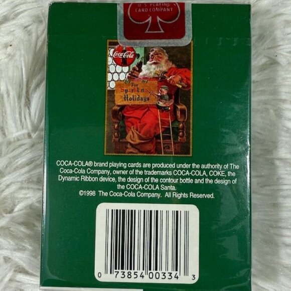 Vintage Coca-Cola Santa 'For Sparkling Holidays' Tin + 2 Decks of Playing Cards - Picture 10 of 13
